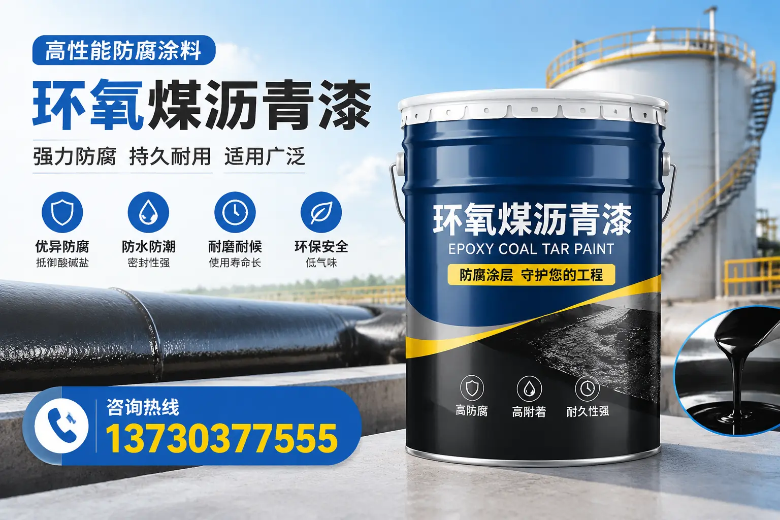 环氧煤沥青漆的耐久性分析，适合南皮的使用场景